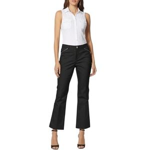 3.1 Phillip Lim Women's Black‎ Cotton Blend Cropped Zipper Pants Size 8